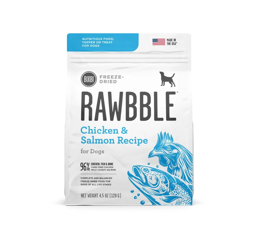 Bixbi RAWBBLE Chicken Salmon Packaging