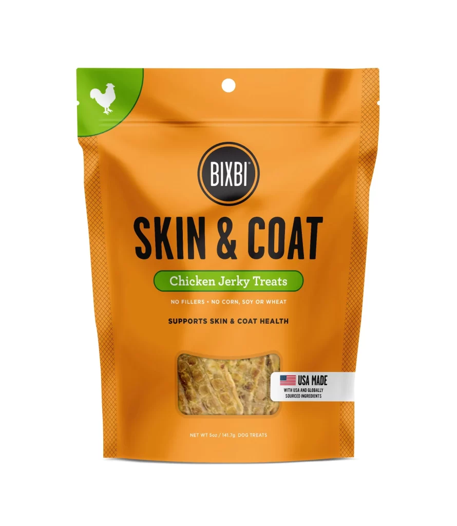 Bixbi Skin Coat Chicken Jerky Packaging