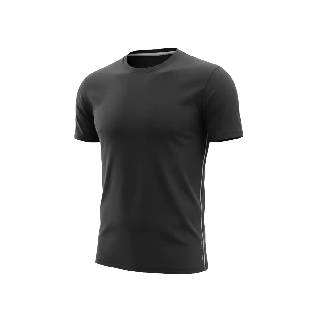Black Athletic T-Shirt Reflective Stripe