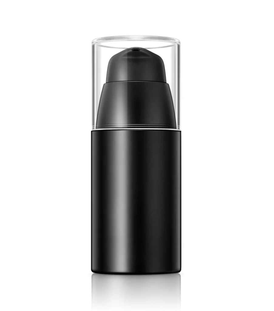 Black Bottle Transparent Cylinder Cosmetics