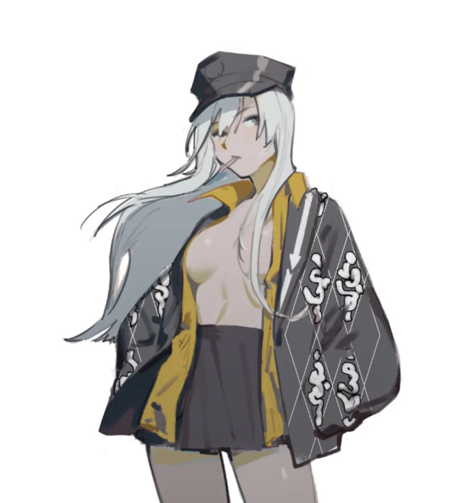 Black Cap White Hair