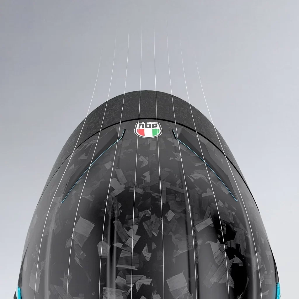 Black Carbon Fiber AGV Helmet Motorcycle