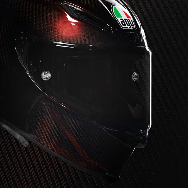 Black Carbon Fiber Pattern AGV Helmet Motorcycle