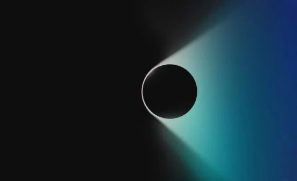 Black Circle Blue Gradient Light Beam