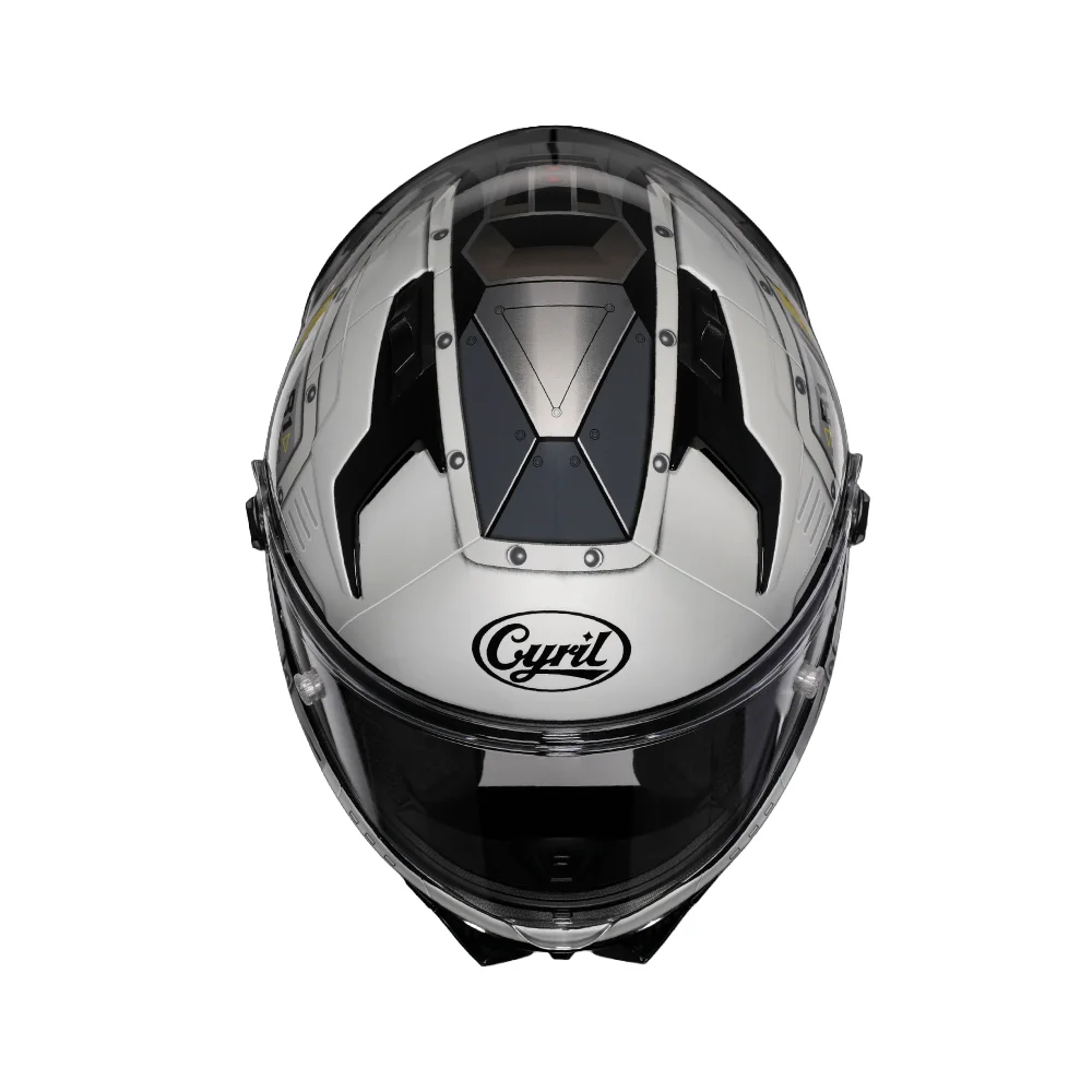 Black Cyril Geometric Helmet Top Motorcycle