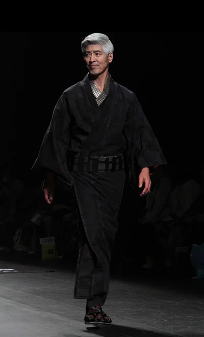 Black Geometric Kimono Simple Traditional