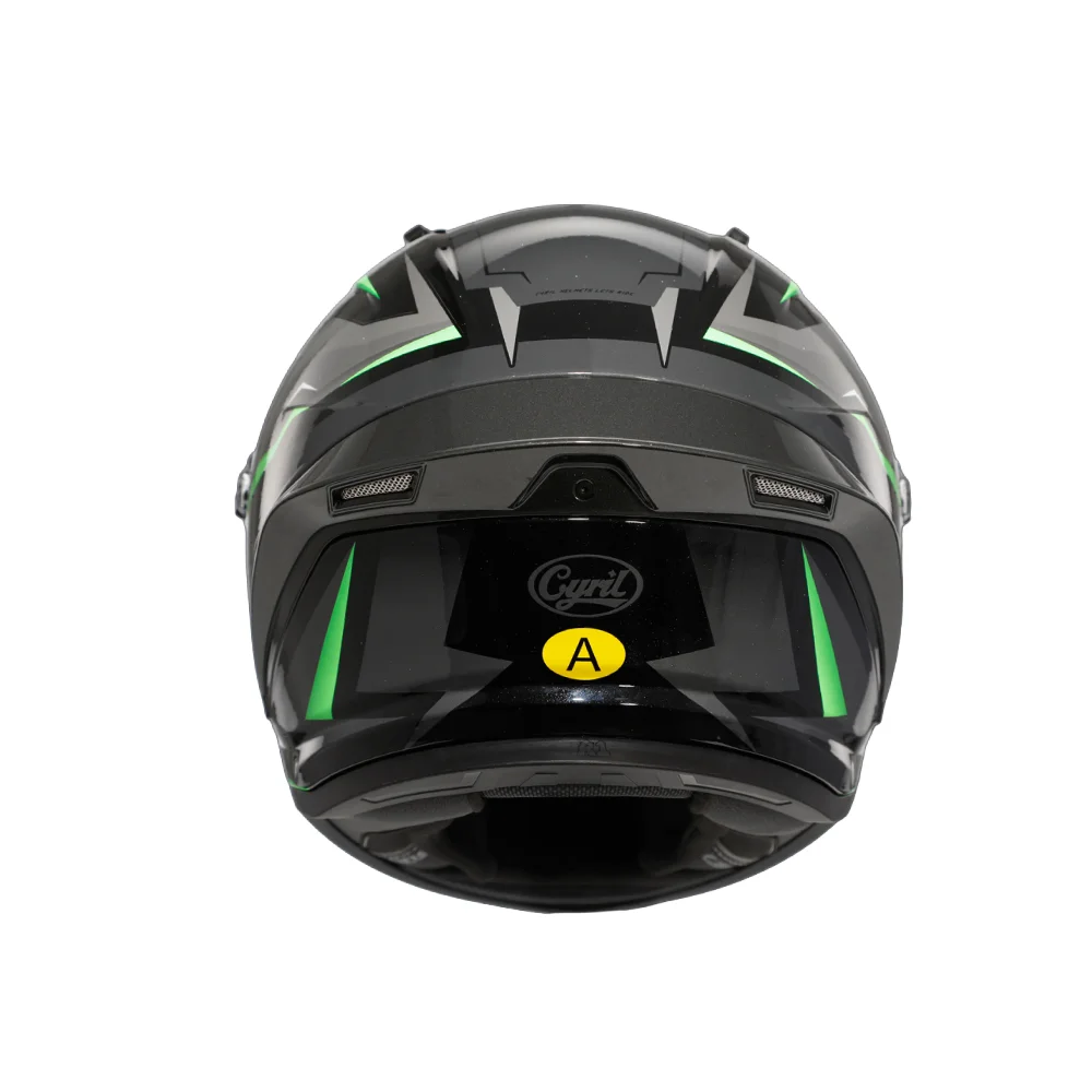 Black Green Cyril Helmet Motorcycle