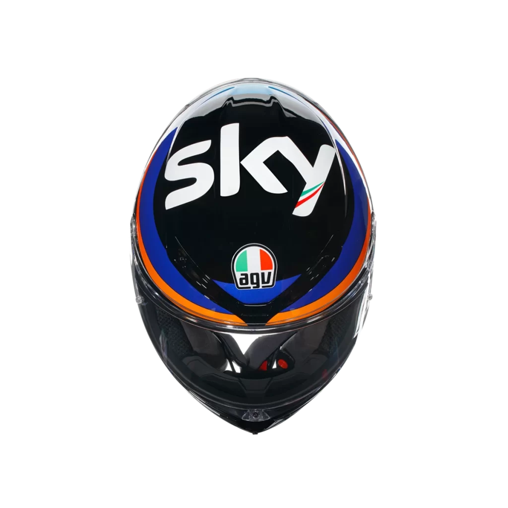 Black Helmet Blue Orange White Italian