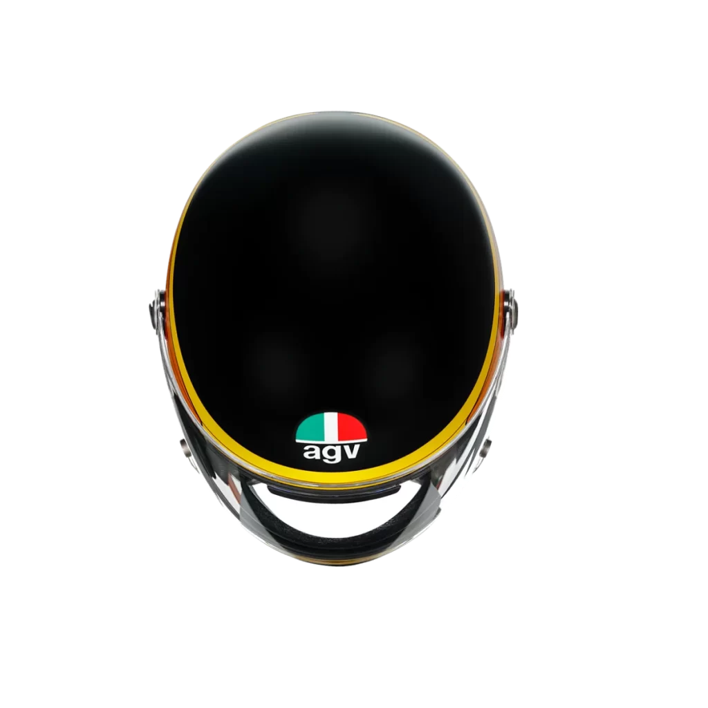 Black Helmet Gold Trim Italian Flag