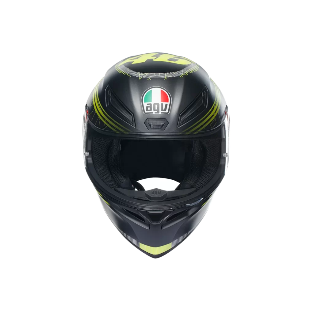 Black Helmet Yellow Lines Italian Flag