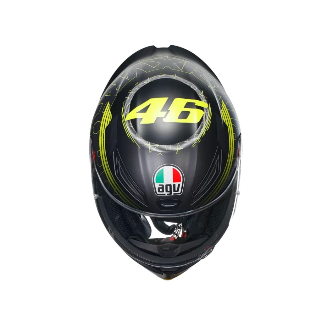 Black Helmet Yellow Number Italian Flag