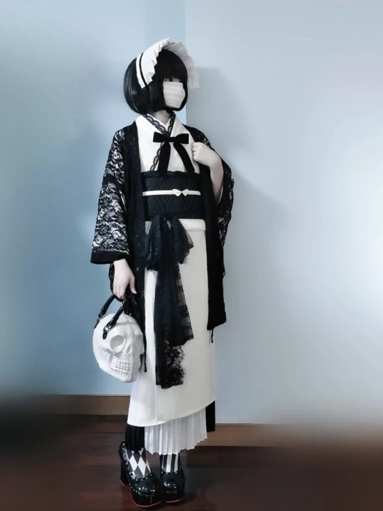 Black Lace Gothic Skull Bag Dress
