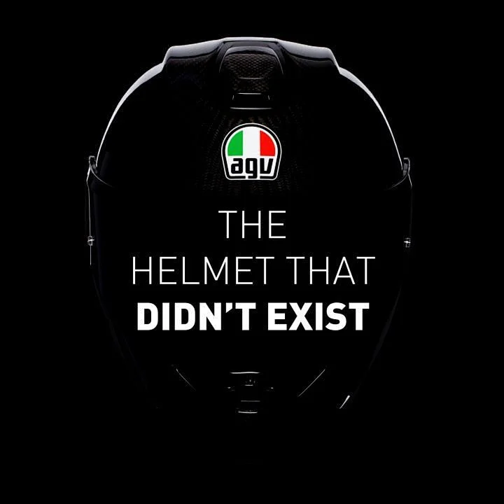 Black Minimalist AGV Logo Helmet Motorcycle