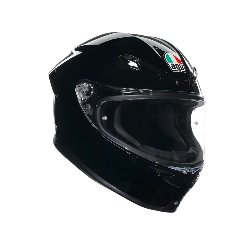 Black Motorcycle AGV Helmet Glossy Italian