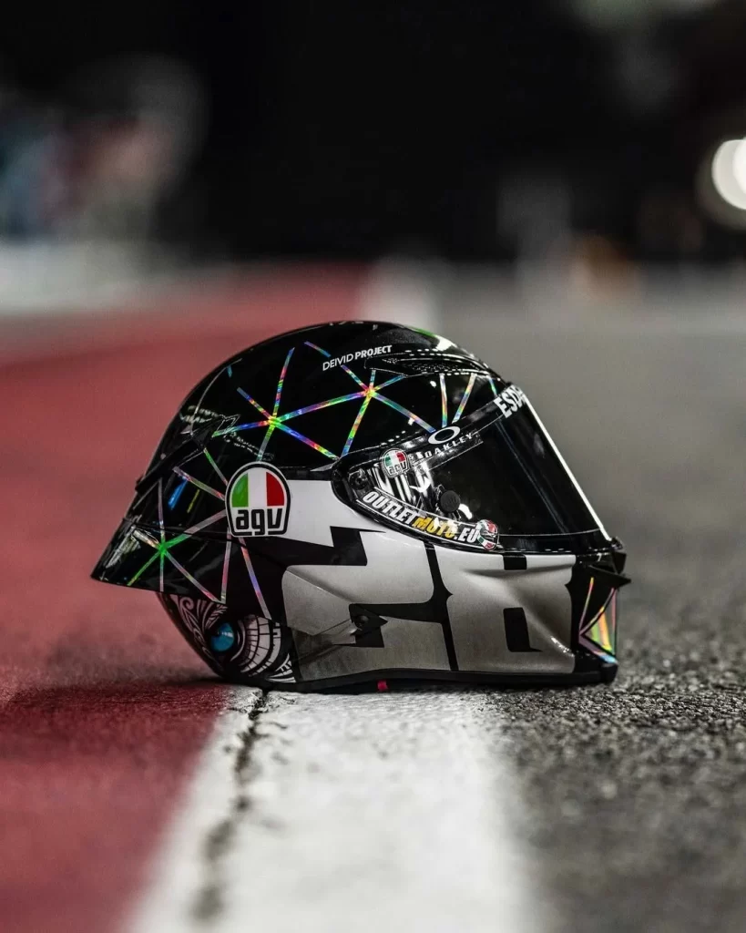 Black Multicolored Starburst AGV Helmet Motorcycle