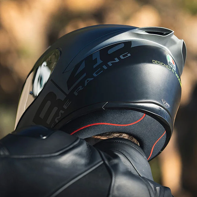 Black Racing Designed Italy AGV Helmet Motorcycle