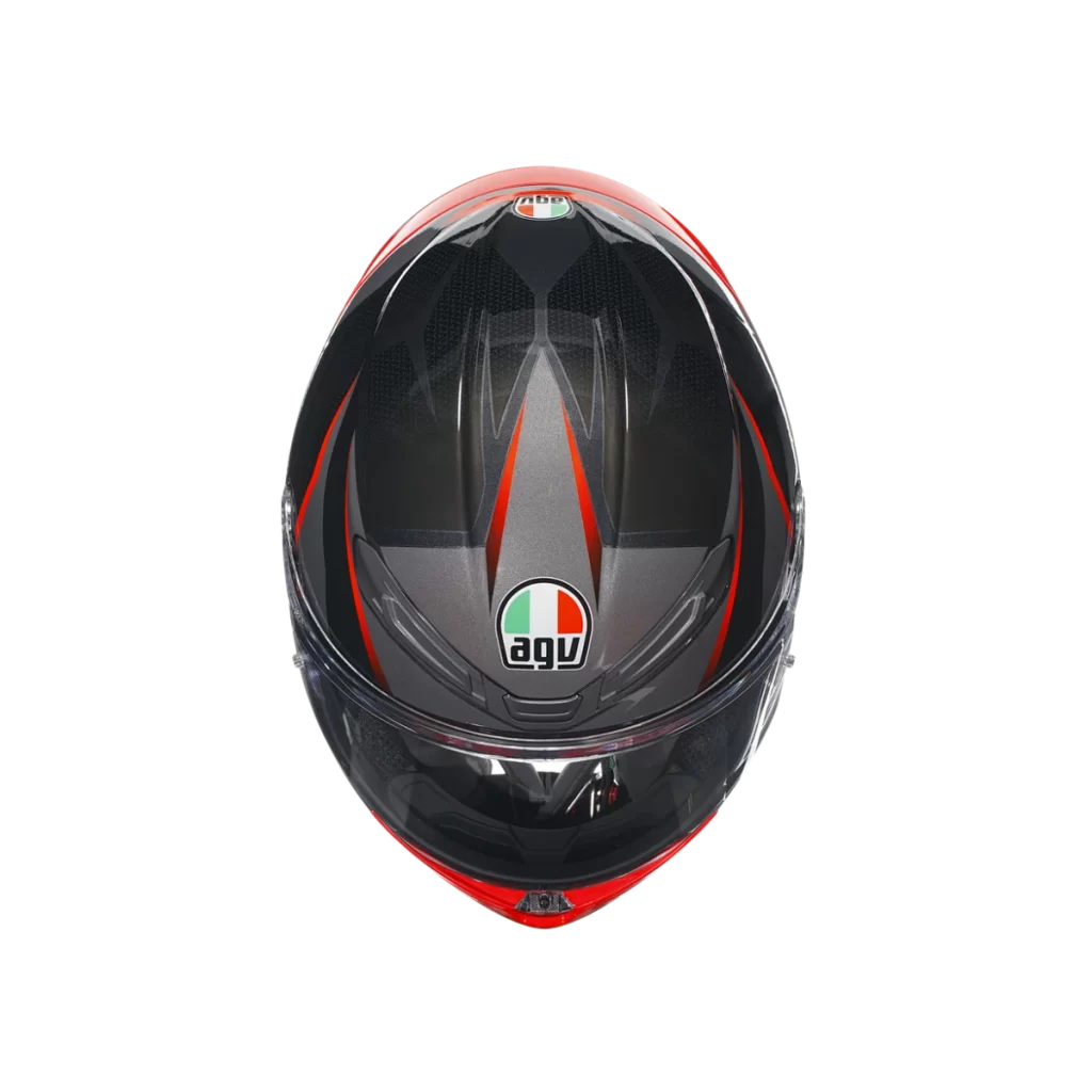 Black Red Carbon Helmet Front View