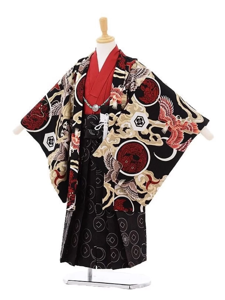 Black Red Floral Kimono
