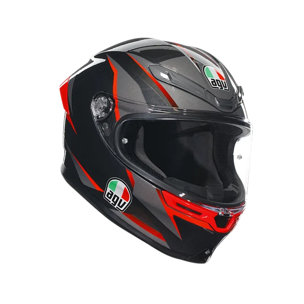 Black Red Gray Helmet Side Profile