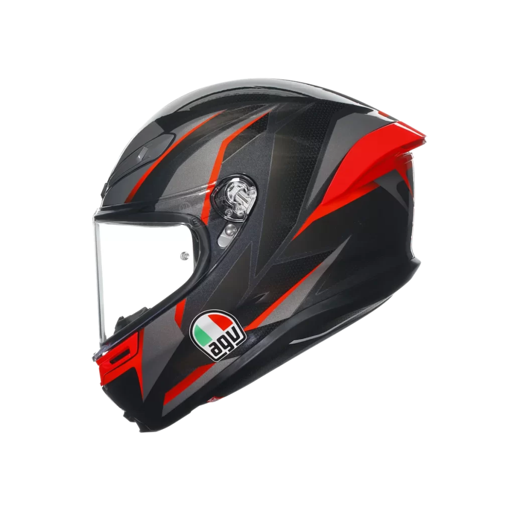 Black Red Gray Helmet Three Quarter