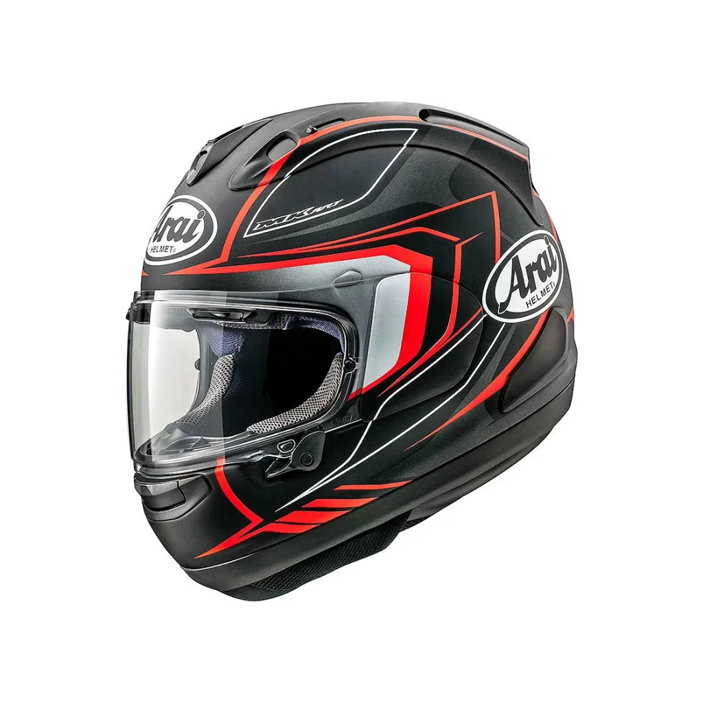 Black Red White Stripes Arai Helmet Motorcycle