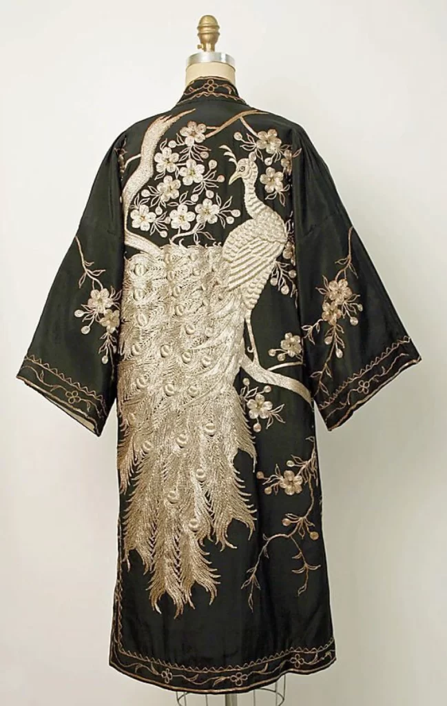 Black Robe Peacock Embroidery Gold
