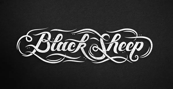 Black Sheep White Black Logo Calligraphy
