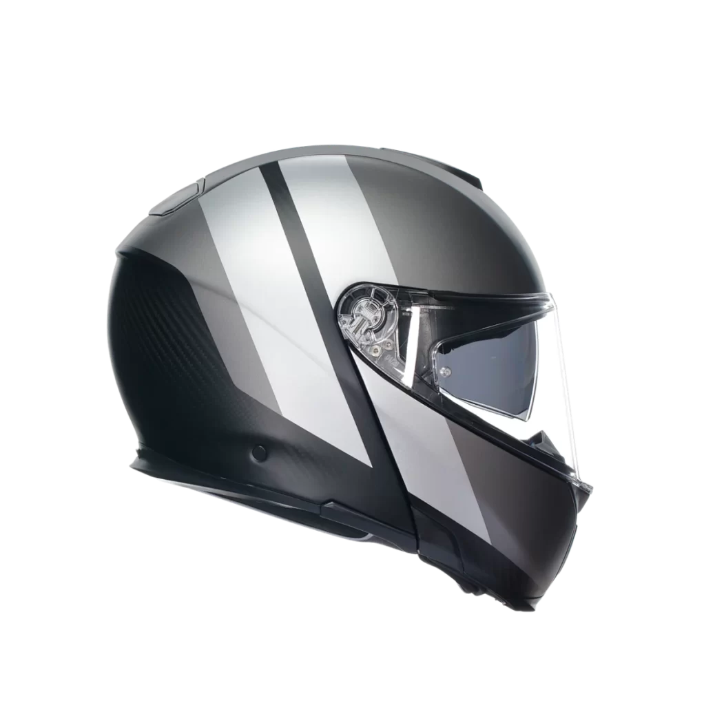Black Silver Carbon Helmet Side