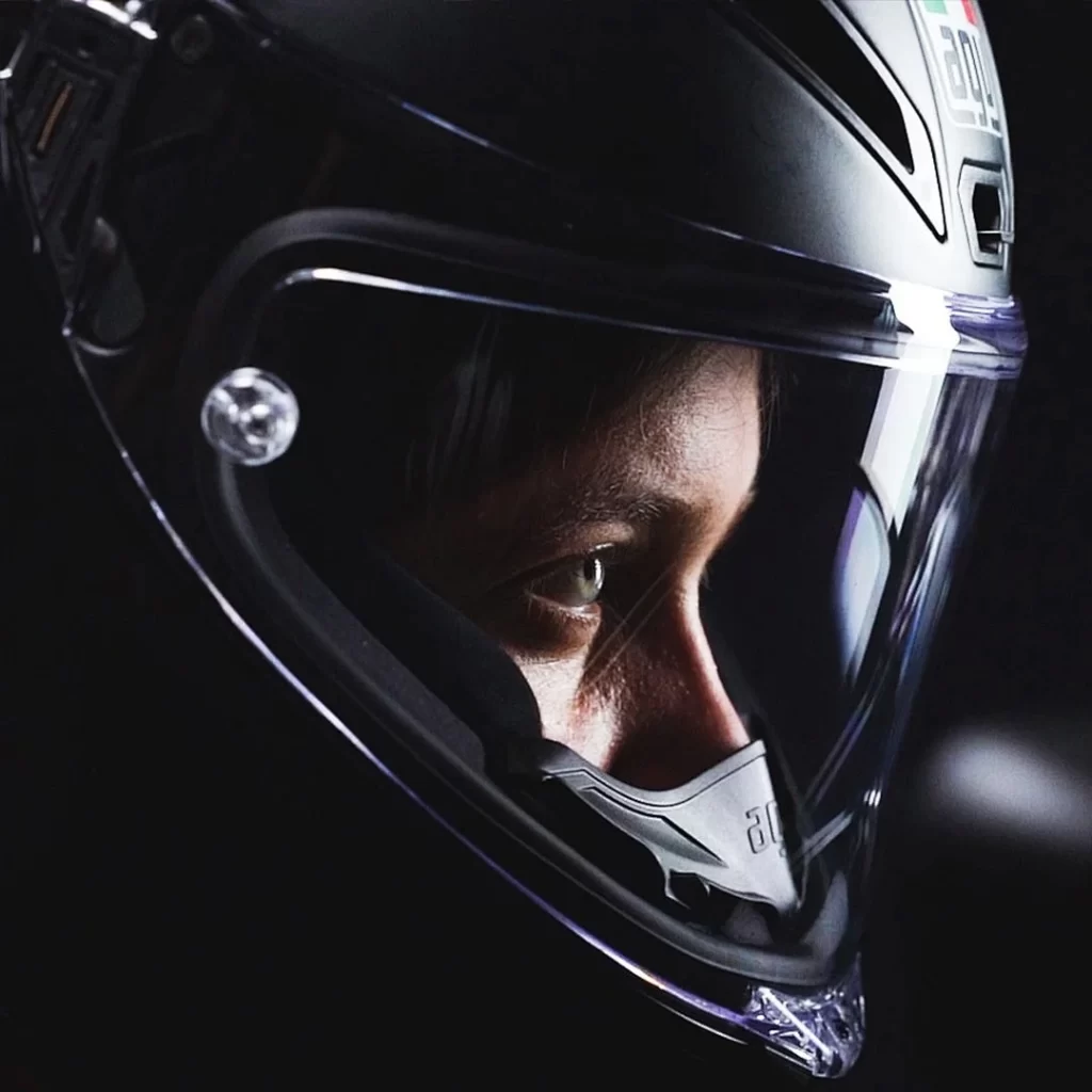 Black Silver Racing AGV Helmet Motorcycle