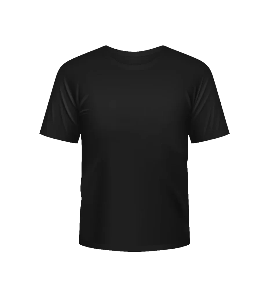 Black T-Shirt Crew Neck Front