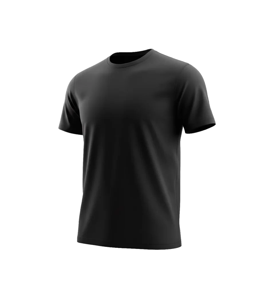 Black T-Shirt Crew Neck Plain