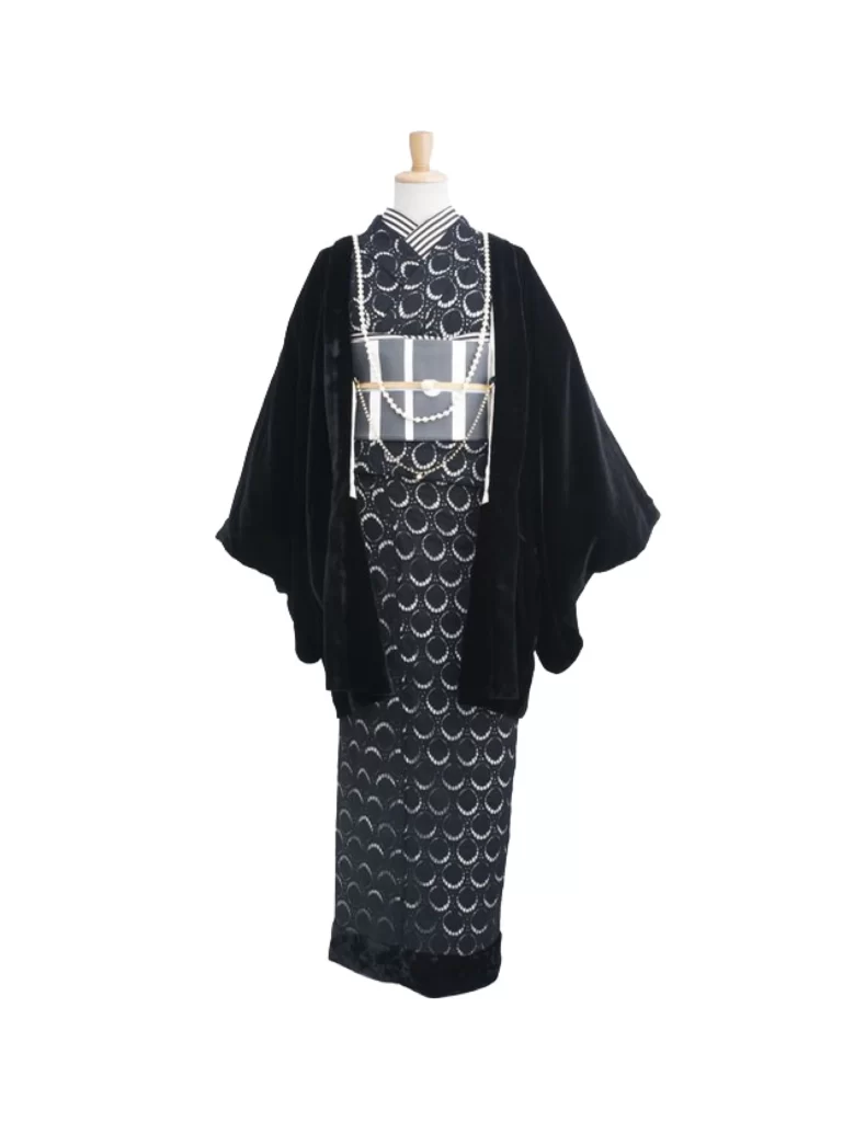Black White Circle Kimono