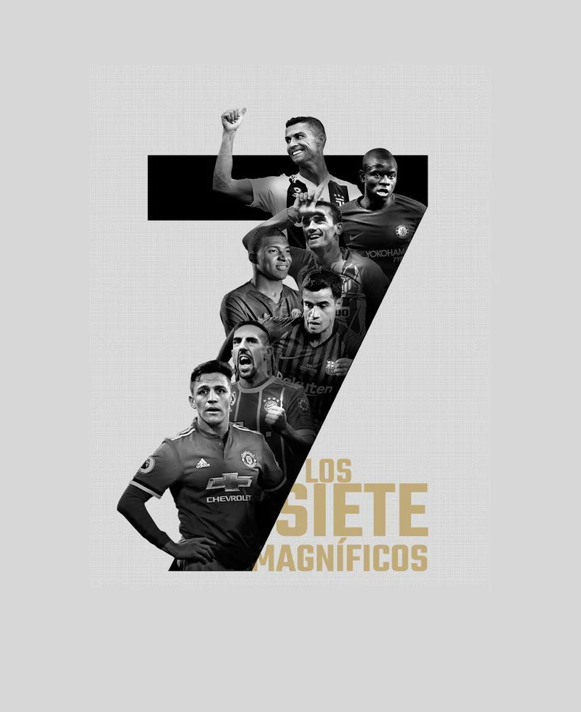 Black White Football Players Number7
