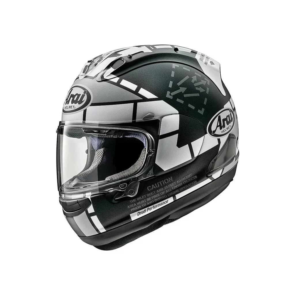 Black White Geometric Arai Helmet Motorcycle