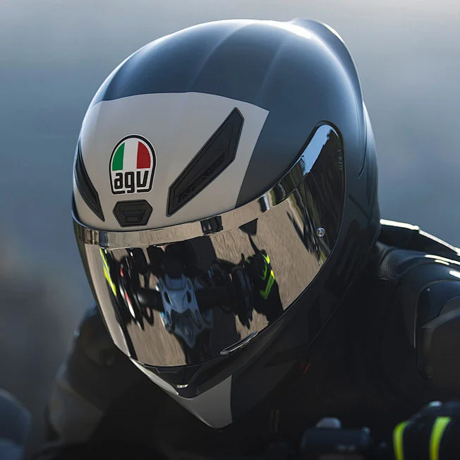 Black White Racing AGV Helmet Motorcycle