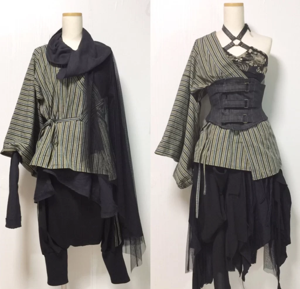 Black White Striped Mannequin
