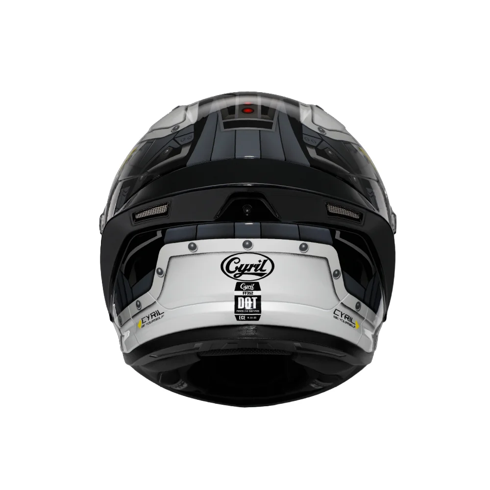 Black White Tech Cyril Helmet Motorcycle