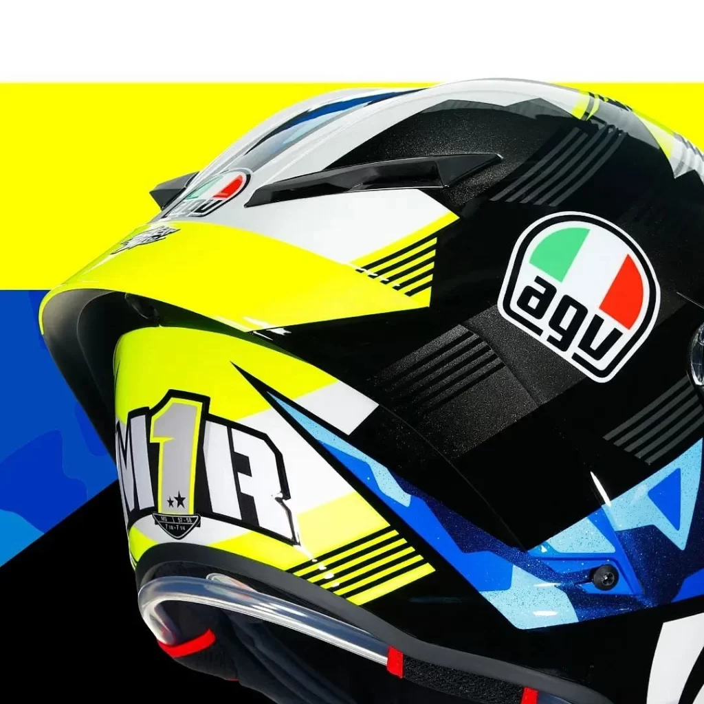 Black Yellow Blue Racing Helmet Motorcycle