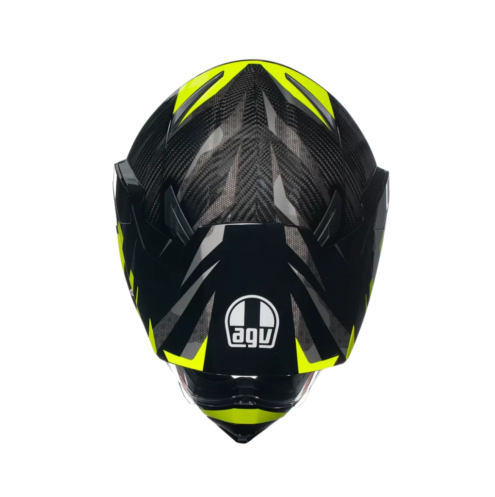 Black Yellow Carbon Helmet Top