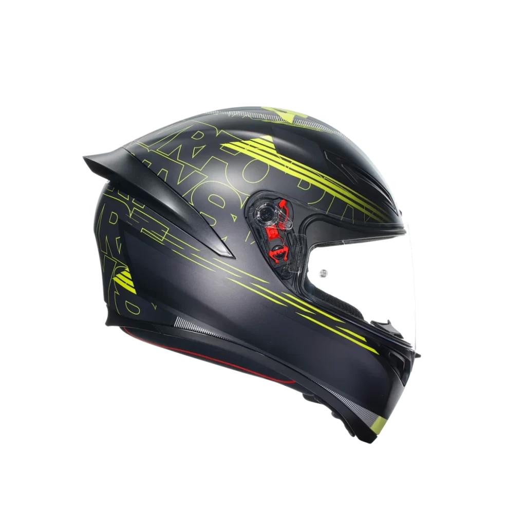Black Yellow Red Helmet Side