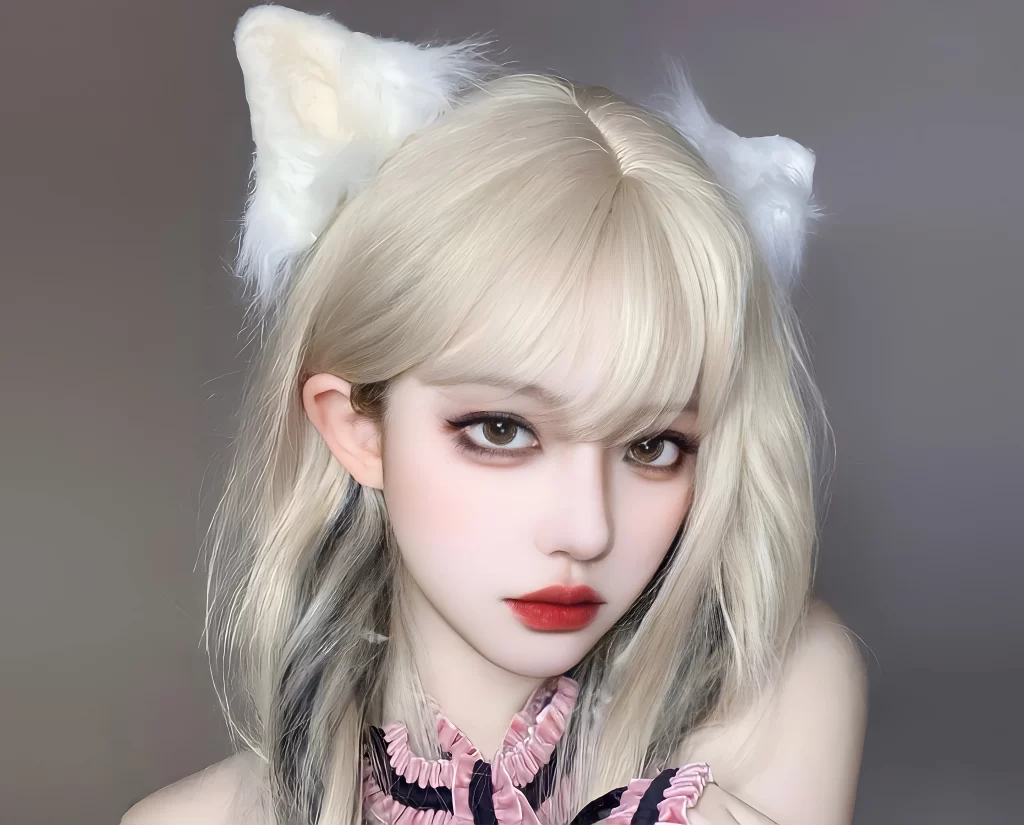 Blonde Hair Pink And Black Fantasy