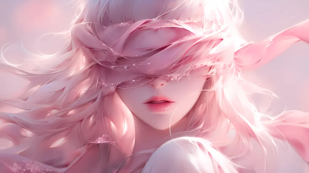 Blonde Hair Pink Tones Fantasy Dreamy