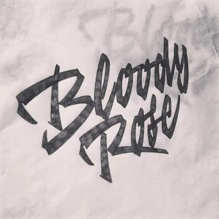 Bloody Rose Black Text