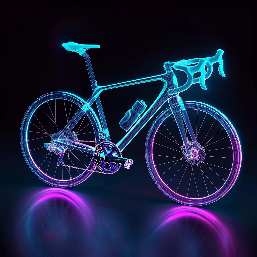 blue 3D structure bike transparent bicycle