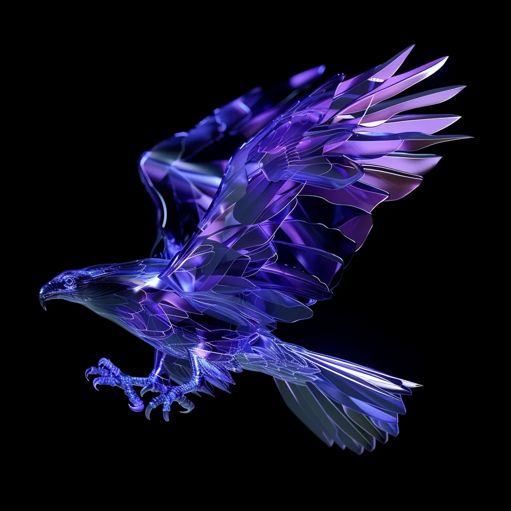 blue 3D structure eagle transparent