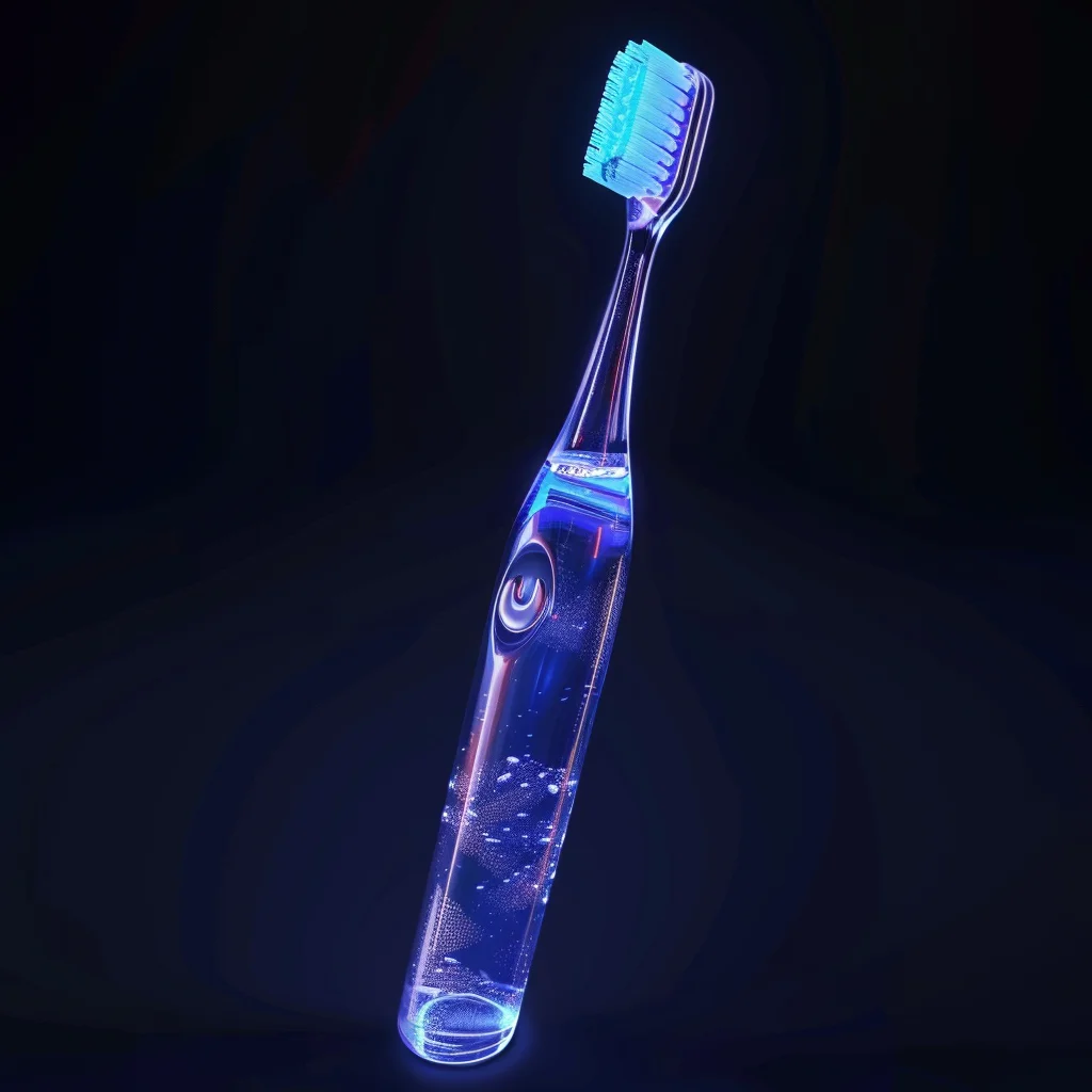 blue 3D structure electric transparent toothbrush