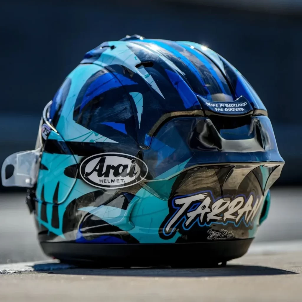 Blue Black Arai Helmet Motorcycle