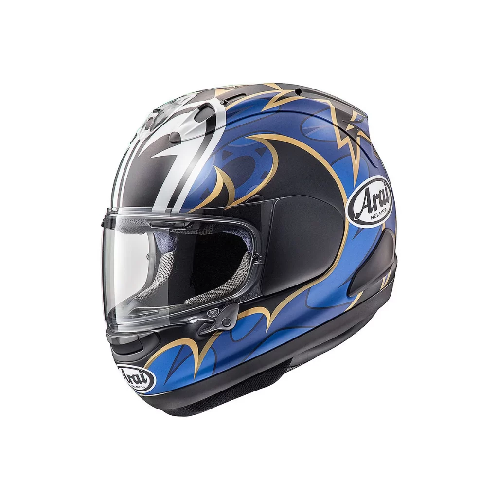 Blue Black Gold Tribal Arai Helmet Motorcycle