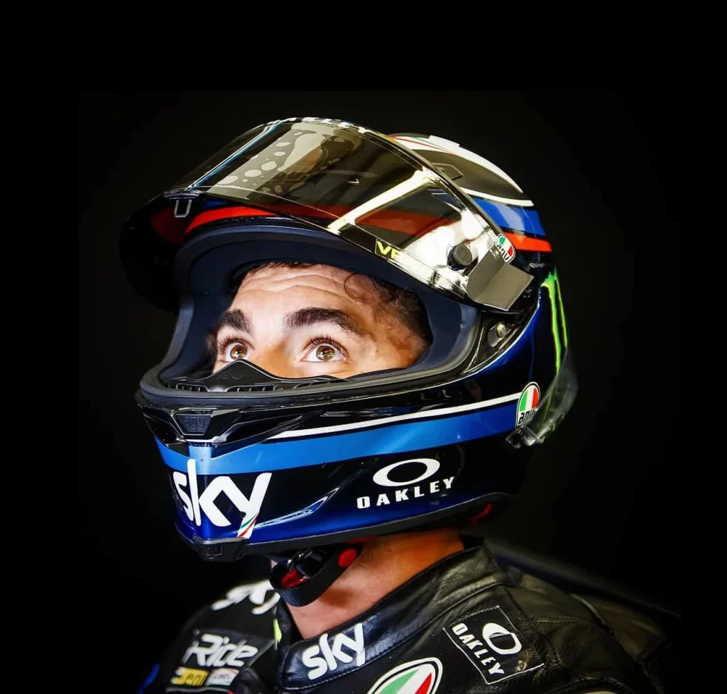 Blue Black Racing AGV Helmet Motorcycle