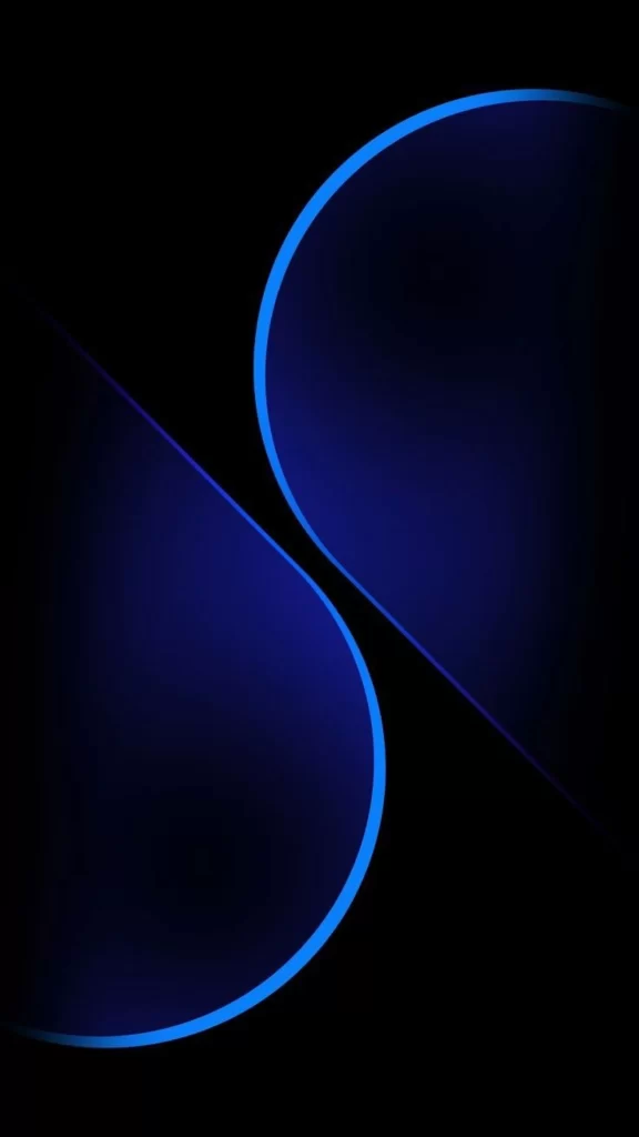 Blue Circles Black Neon Outline